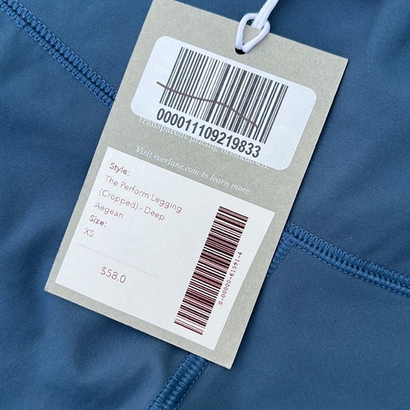 NWT Everlane The Perform Tank and Leggings Set Atlantic Deep Aegean Blue Size Xs - Picture 15 of 16